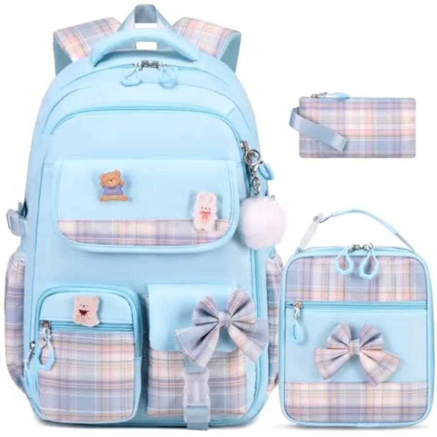 Zaino per Ragazze - Set 3 Pezzi di Zaini Scolastici Carini per Bambine, Ideali per Asilo, Scuola Elementare, Scuola Media