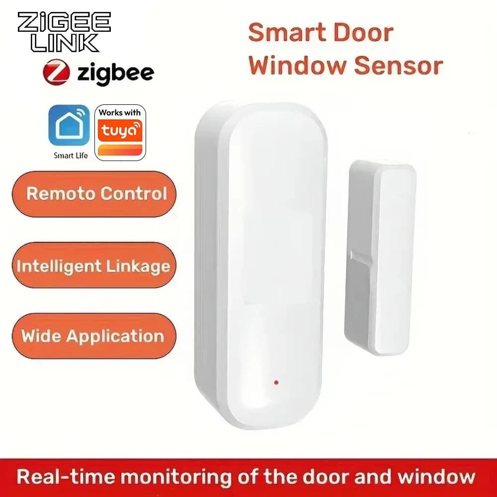 1-3 Pezzi Sensore Porta ZigBee, Rilevatore di Ingresso Finestra Smart Home, Sistema di Allarme Domestico Intelligente con Controllo Vocale, Sensore Magnetico di Sicurezza