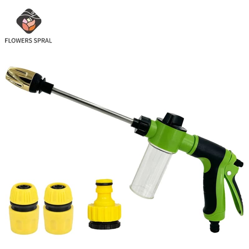 FLOWERS SPRAL High-Pressure Car Washing Water Gun, External Cleaning Of RV, Foam Kettle Cleaning Garden Water Hose Nozzle Garden