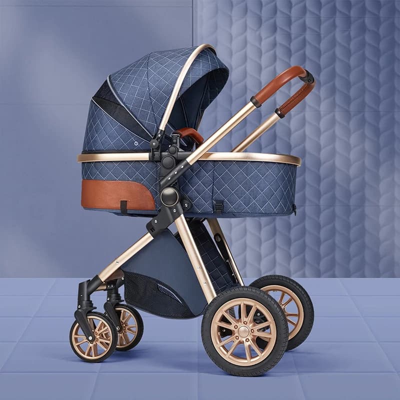 Nuovo 2 in 1 Passeggino Paesaggio alto Carrozza Luce Neonato Carrozzina Antiurto Bidirezionale Auto per bambini Carrozza Comfort per bambini 2024