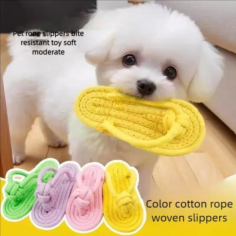 Giocattolo da Masticare per Cani in Corda di Cotone Resistente, Gioco Interattivo per la Pulizia dei Denti e Rimozione del Tartaro, Sicuro per Cani di Piccola Taglia