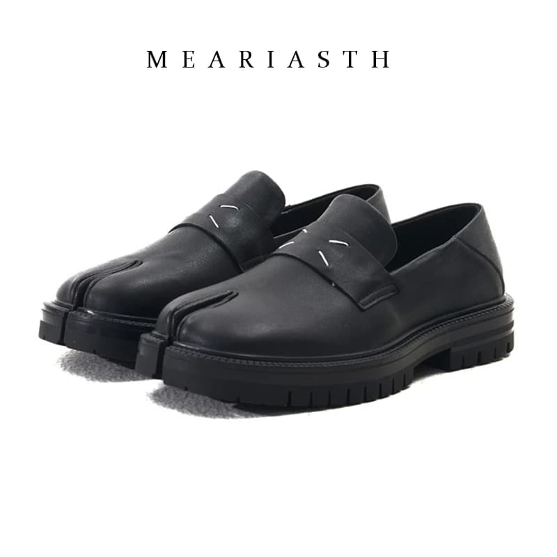 Mocassini Tabi 2026 in Pelle Verniciata con Punta Divisa da Donna, Trendy, Antiscivolo, Leggeri, Punta Tonda Larga, Casual da Uomo
