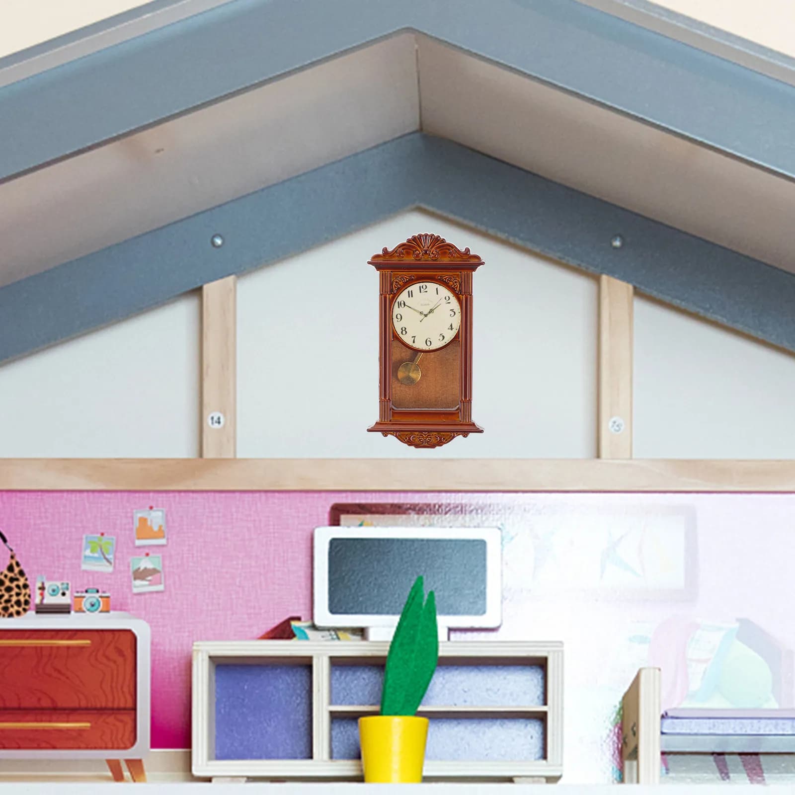 Mini Decorative Pendulum Clock for Home and Office, Vintage Style, Hanging, Retro Decoration for Living Room