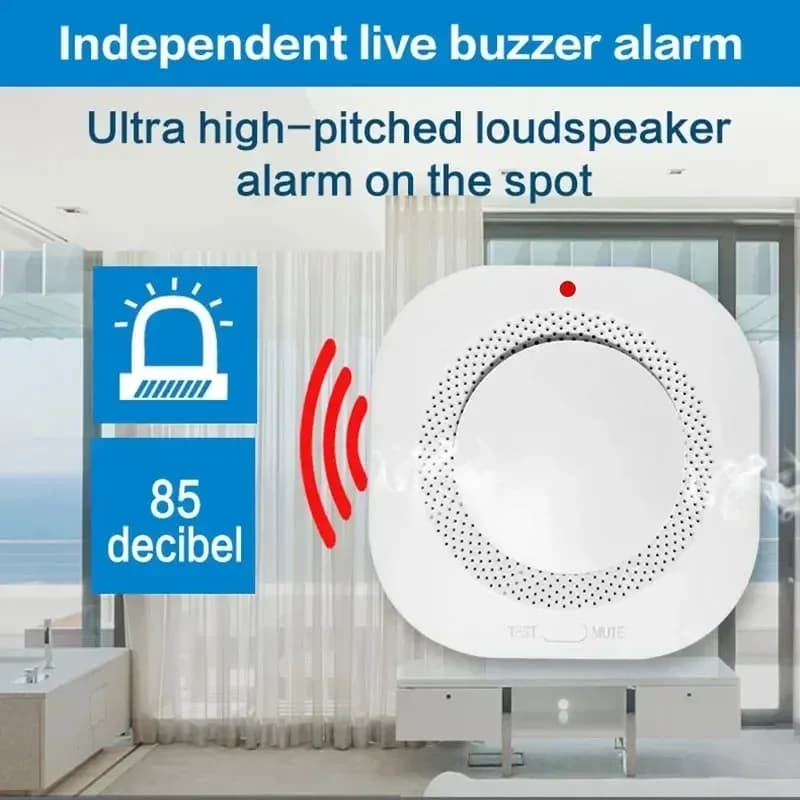Independent Smart Smoke Detector Fire Alarm Replaceable Sensor For Home Warehouse