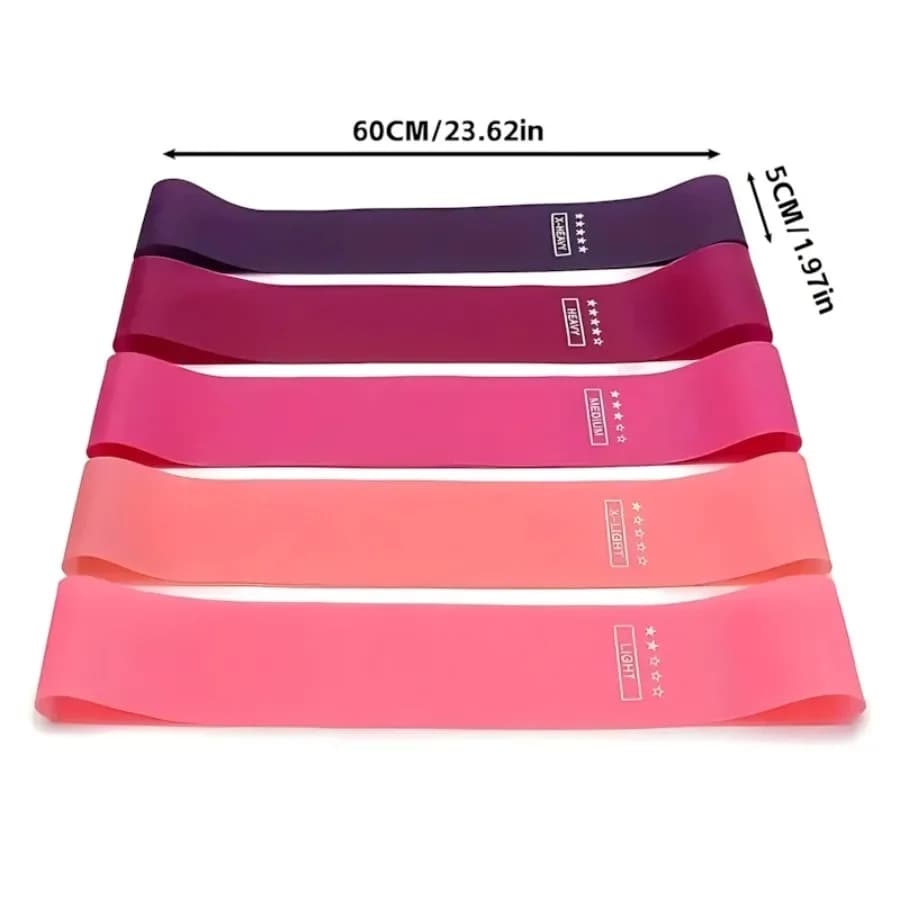 Set of 5 piece portable resistance bands, elastic bands for strength training, yoga, Pilates and gym