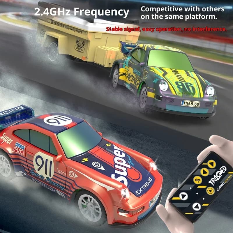 Disponibile Hengguan Nuova Auto da Corsa 911 1:64, Mini Auto Telecomandata in Lega per Drift Racing con Luci, Giocattolo da Scrivania, Regalo Festivo