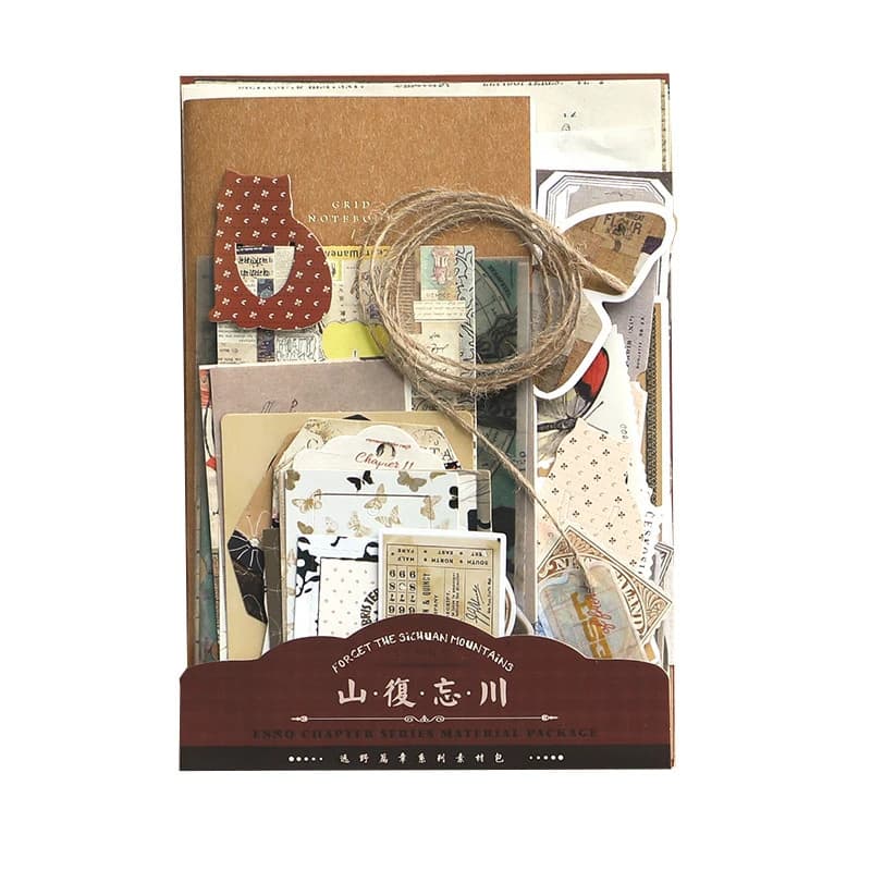 86 Pcs Multi-material Journal Kit Mixed Textures for Scrapbook DIY Crafts