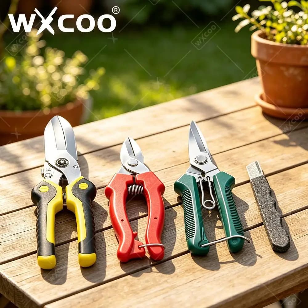 Garden Pruning Shears Stainless Steel Blades Safety Lock Beginner Gardening Set for Flowers Herbs Small Branches Pruning Shears