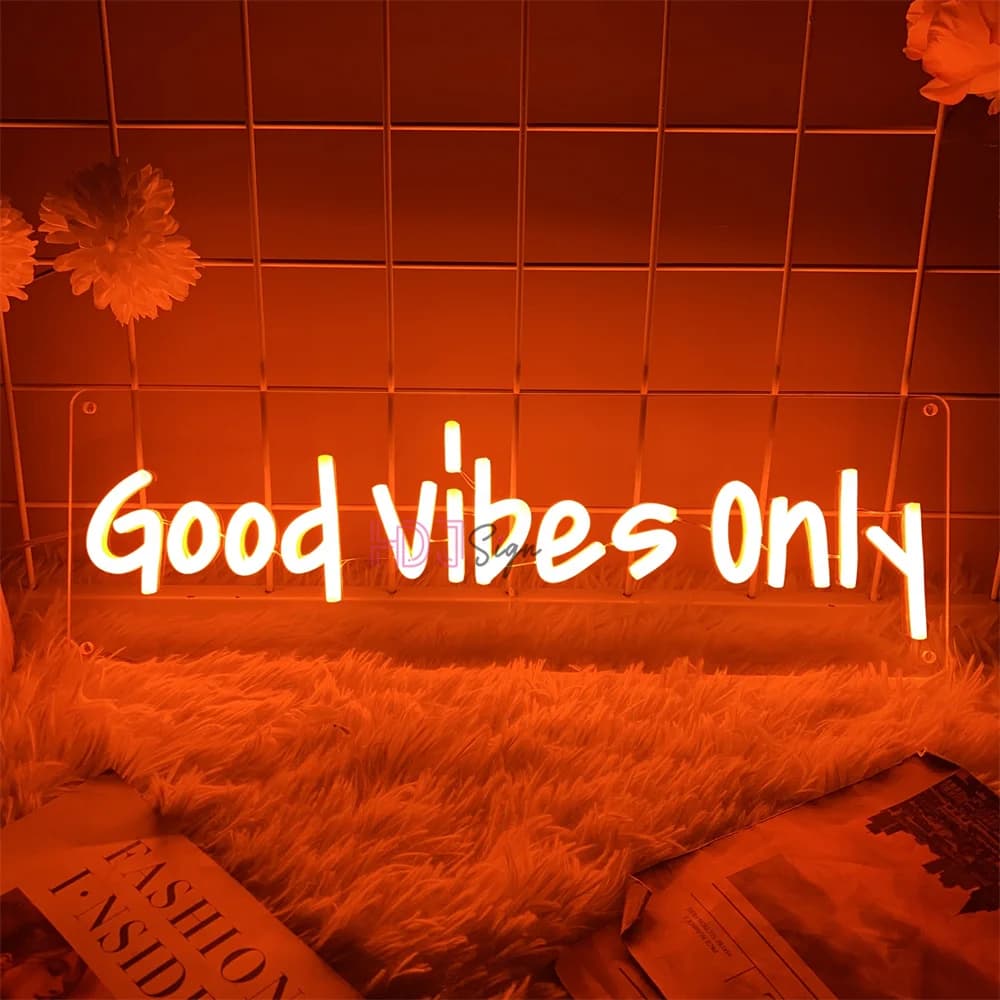 Good Vibes Only Neon Led Sign decorazione per feste di matrimonio Neon LED Night Lights USB Bedroom Party Wall Decor Boardsign lampade al Neon