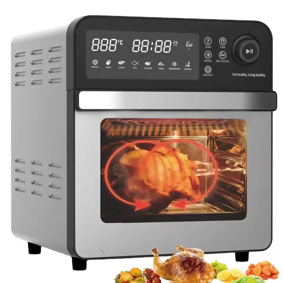 Nuovo Modello 2026 Friggitrice ad Aria Multifunzione 10L 12L 15L in Acciaio Inox con Forno Tostapane Digitale, Wi-Fi e Vapore Visibile