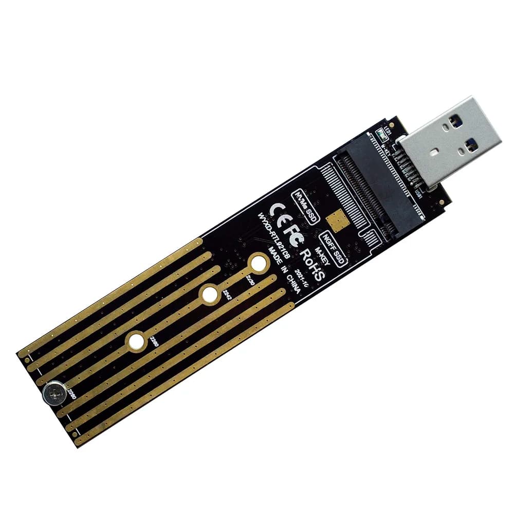 Dual Protocol M.2 to USB 3.2 GEN2 SSD Adapter RTL9210B Chip M2 NVME PCI-E / M2 SATA SSD Converter for 2230-2280 M2 NVME/SATA SSD