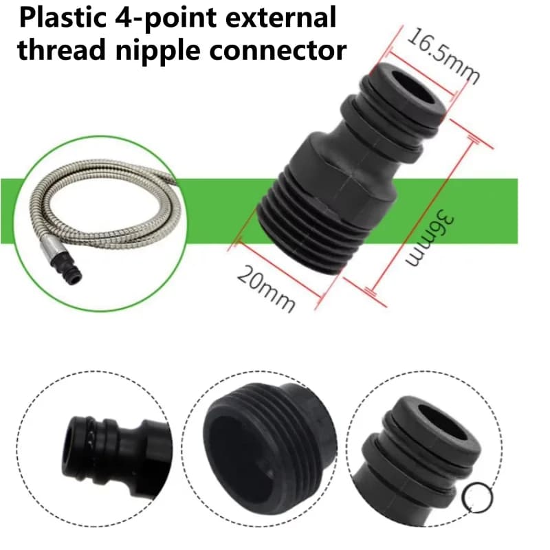 5/10 Pezzi Raccordi Filettati, Giunti Idraulici, Accoppiamenti Rapidi in Plastica per Giardino, Adattatore per Tubi dell'Acqua da 1/2 Pollice