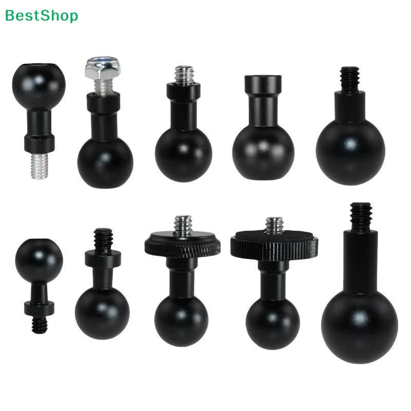 Aluminum 15mm/17mm/19mm/20mm/25mm Ball Head Adapter To M6 1/4 Bolt For Motorcycle Phone Holder Car Bracket Camera Stand