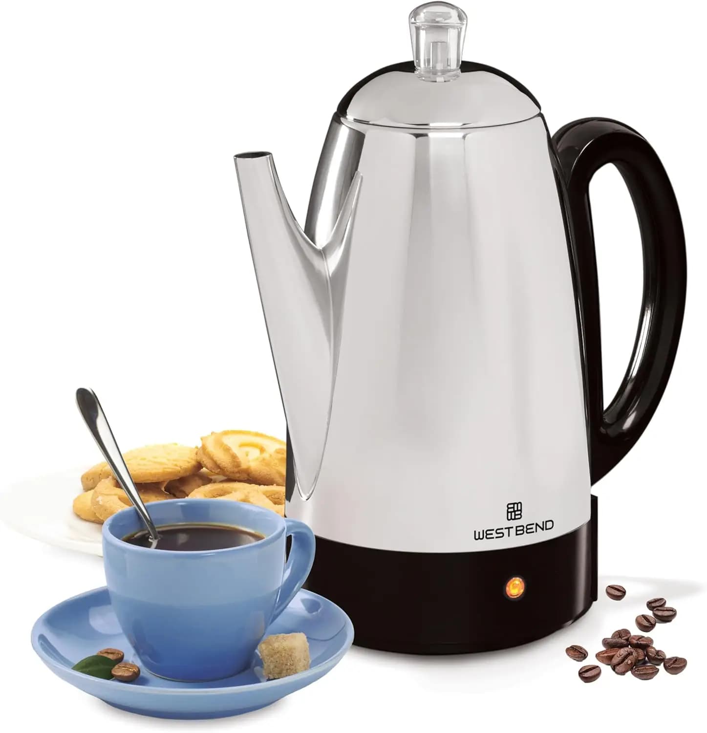 Caffettiera elettrica classica da 12 tazze, in acciaio inossidabile, con funzione di mantenimento automatico del calore
