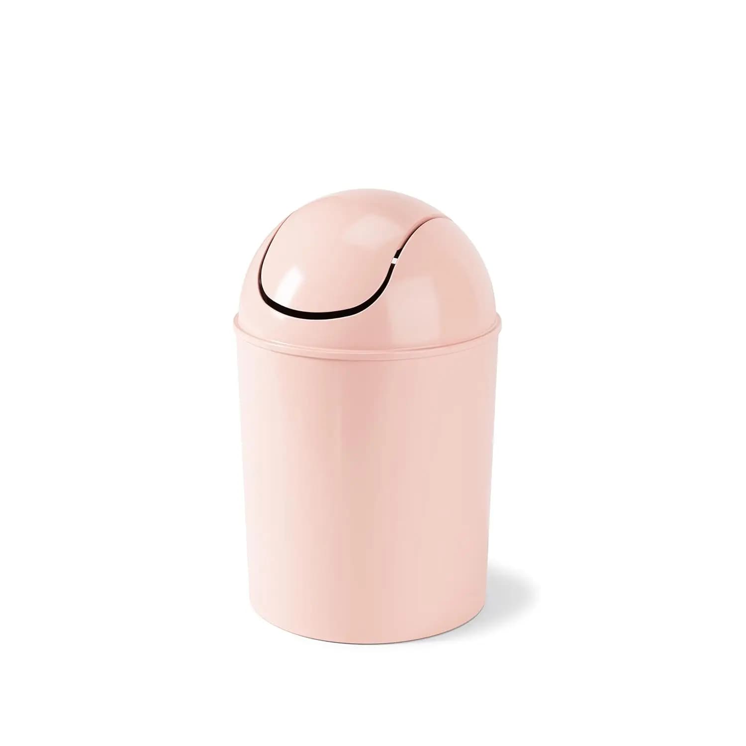 Mini Pattumiera da 1,25 Galloni con Coperchio a Battente - Piccolo Contenitore per Rifiuti per Cucina, Bagno, Camera da Letto, Ufficio - Rosa
