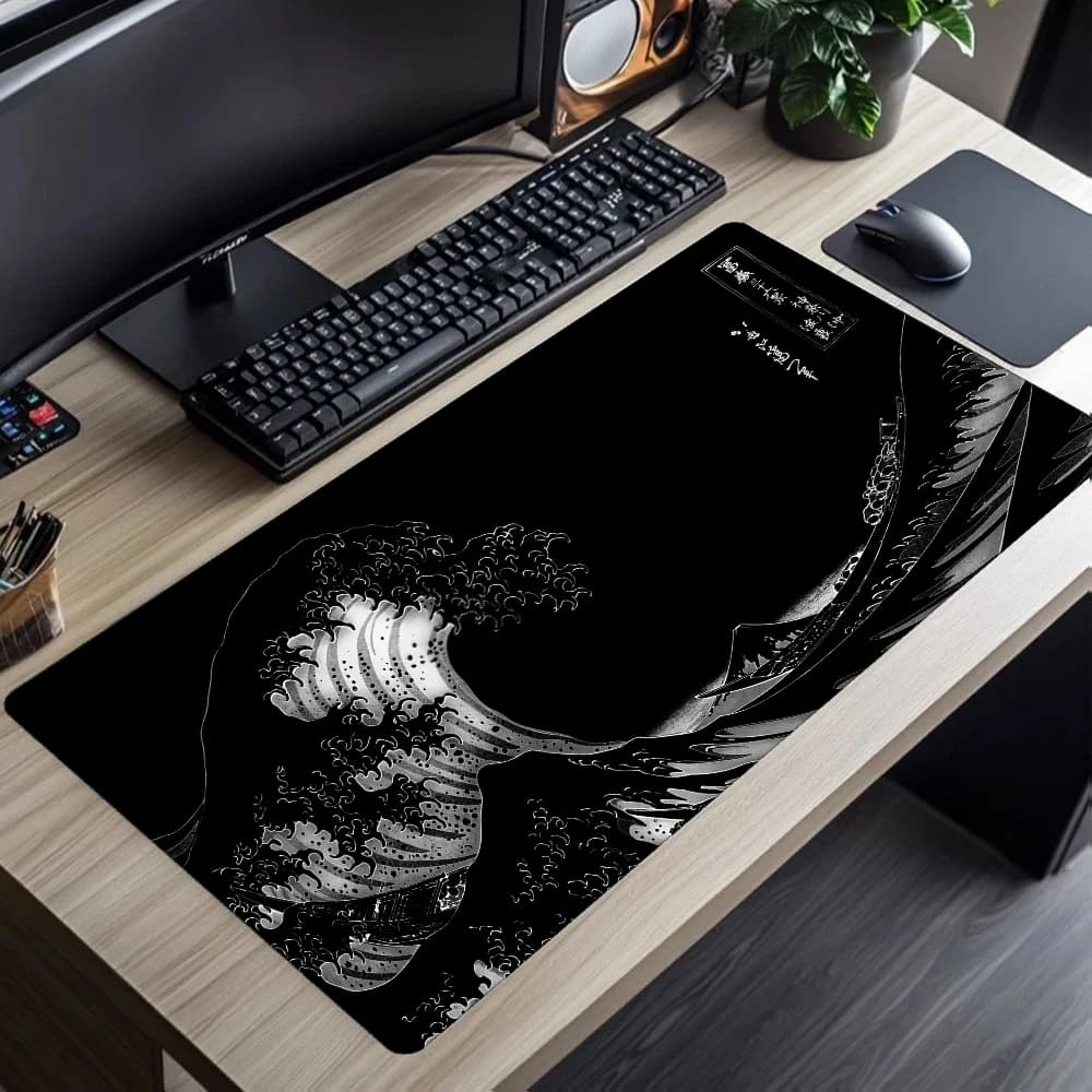 Tappetino per mouse grande con motivo Onda del Giappone, tappetino per tastiera, tappetino da scrivania per PC, tappetini da gioco, tappetino per mouse aziendale, tappetini per mouse minimalisti