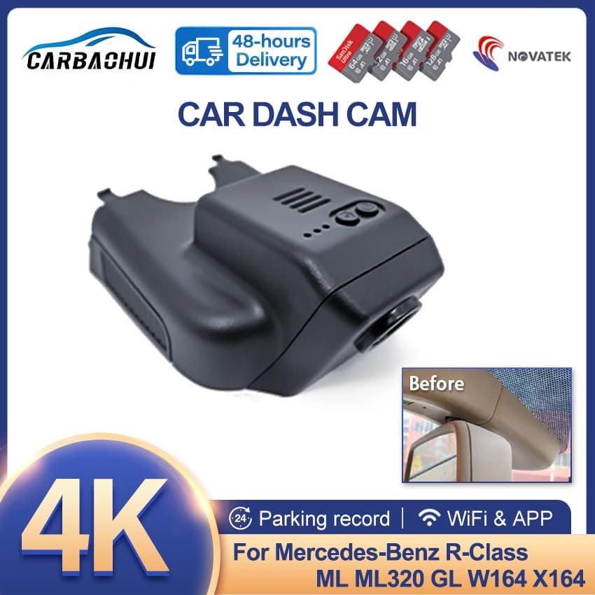 4K 2160P Car DVR VCR Parking record Dash Cam Camera for Mercedes Benz class R ML320 GL GL450 w164 x164,UHD DashCam