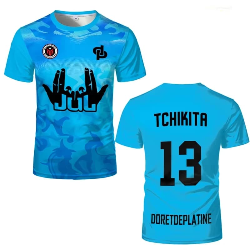 Maglietta da surf da spiaggia JUL Maillot TOTO Et Ninetta, T-shirt alla moda con stampa rap culture per uomo e donna, T-shirt traspirante da calcio