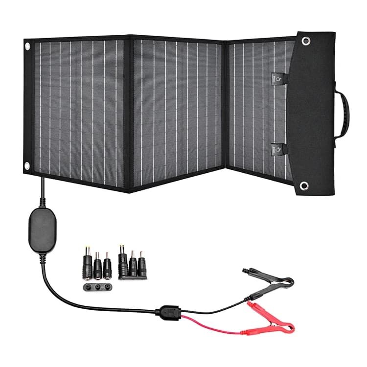 Borsa da trasporto portatile Coperta solare pieghevole USB Pannello solare pieghevole da 60 W Caricatore a 3 pannelli per il campeggio
