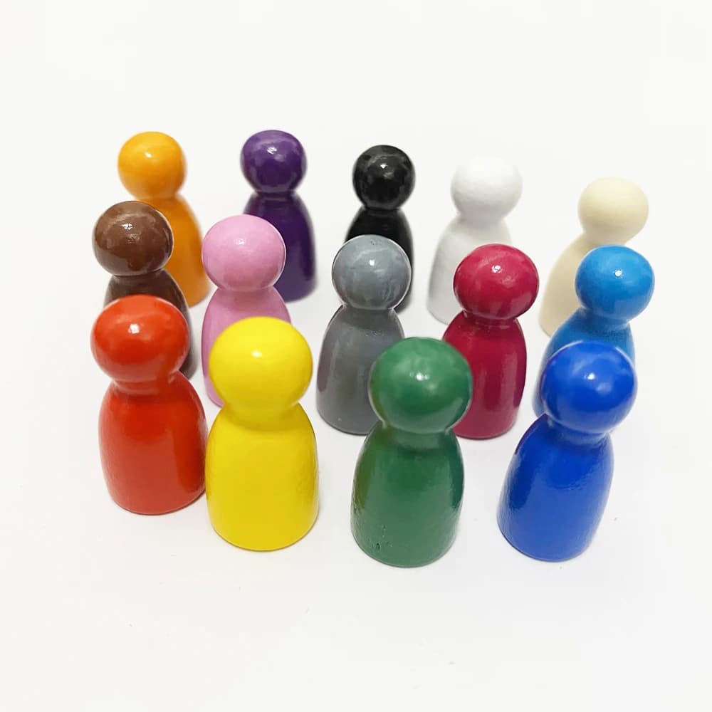 20 pz/set 14 colori Pezzi degli scacchi in legno Accessori per giochi da tavolo Gioco in legno Peli/Pezzi di carte degli scacchi per accessori per giochi da tavolo