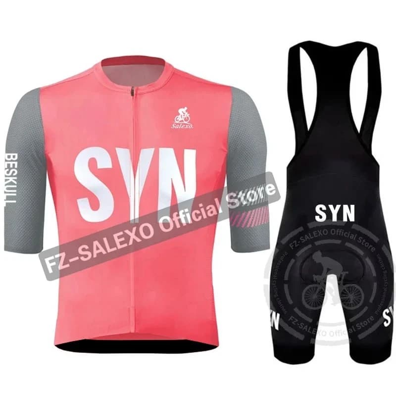 2025 SYN Cycling jersey Men's sports set Summer bike jersey Mtb Cycling clothing Shorts with straps Short sleeve set Maillot Cycling Hombre
