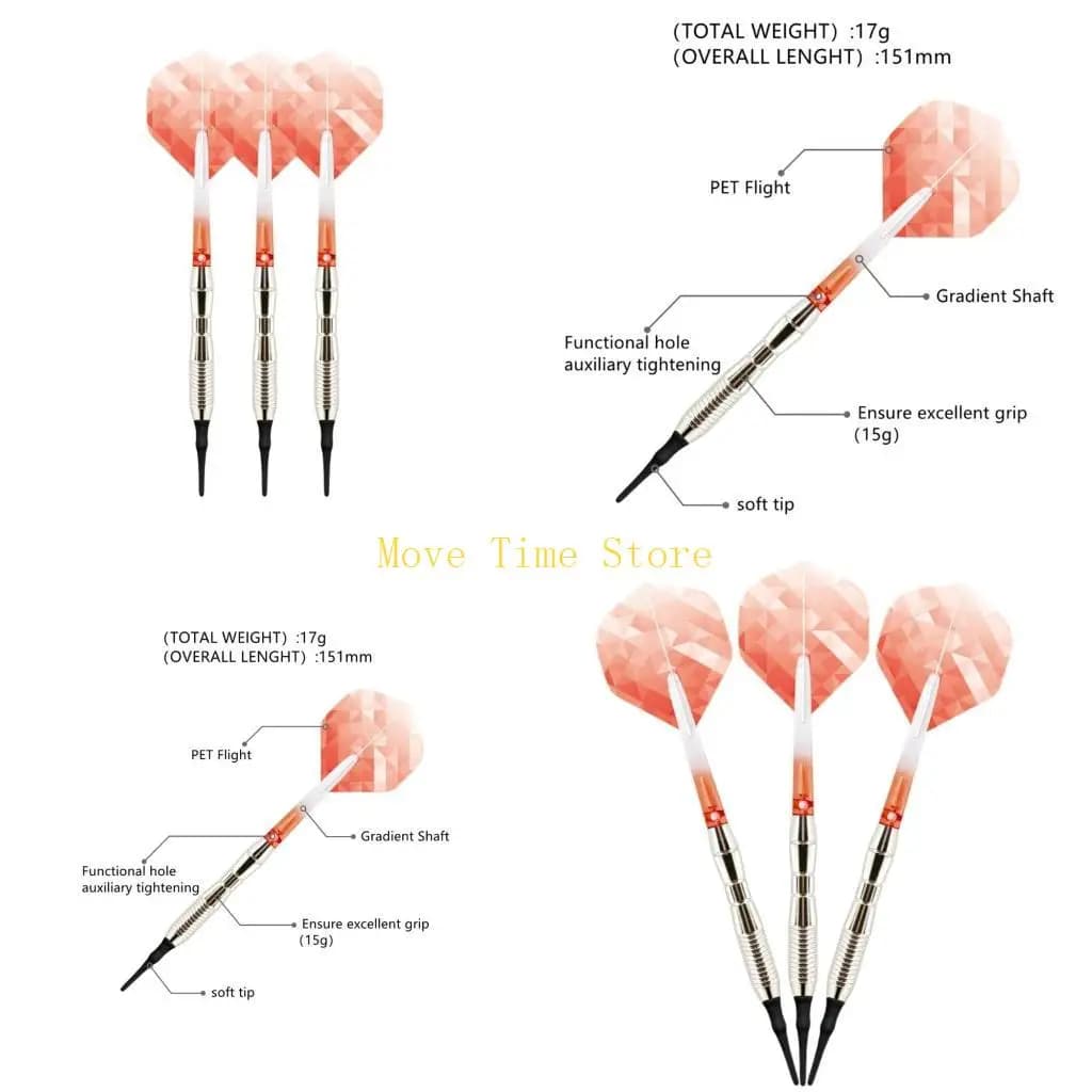92ME Not Easy to Break & Bend Profession Electric Soft Tip Darts with Aluminum Shaft