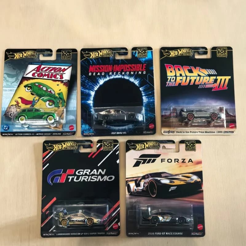 Nuovo Hot Wheels Modello di Auto Cultura Pop Serie L 1/64 BMW M5 Lamborghini Ritorno Al Futuro Collezione Modello di Auto In Lega Giocattolo Regalo