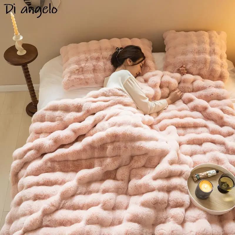 Morbida coperta in velluto ispessito Lenzuolo invernale Coperta per il tempo libero per ufficio Coperte da tiro Biancheria da letto calda in corallo di cashmere a doppio strato # s