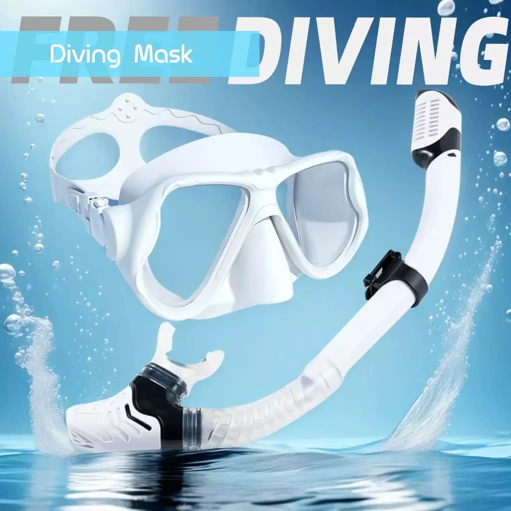 Complete Snorkeling Set for Adults with Anti-fog Mask and Breathable Tube, Multi-colored Diving Occhialini