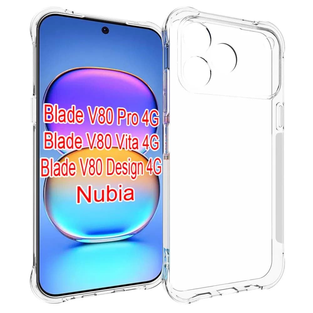 Per ZTE Blade V80 Vita Custodia Cuscino d'aria Antiurto Airbag Trasparente Silicone TPU Cover posteriore Custodia morbida per ZTE Blade V80 Design Vita