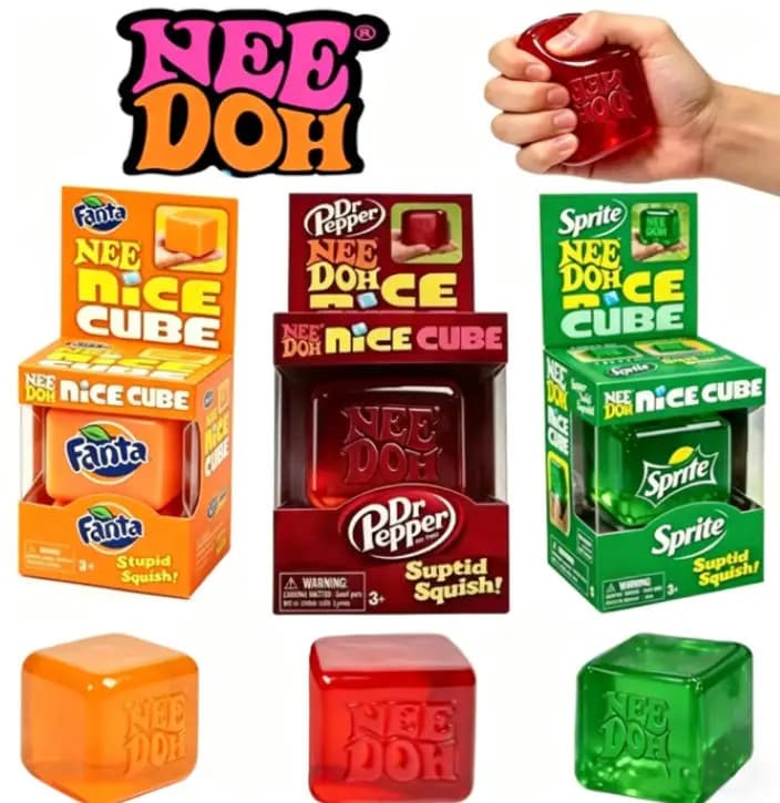 Giocattolo Squishy Schylling Nee Doh a Forma di Medusa e Cubo, Morbido Giocattolo Sensoriale Antistress per Bambini e Adulti