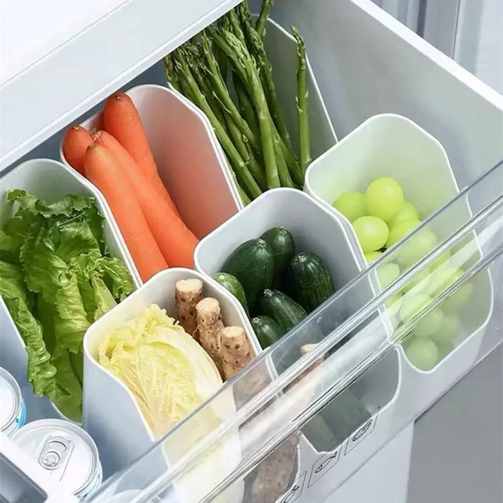 Containers Organizers for Fridge, Transparent Boxes for Food Conservation, Kitchen Organizer and Fridge