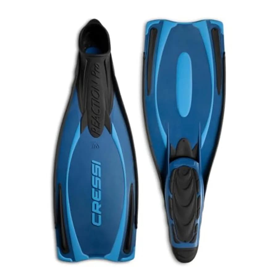 Pinne da snorkeling e immersione per adulti, ideali per viaggi e allenamento, in gomma mista con calza integrale nera e propulsione migliorata