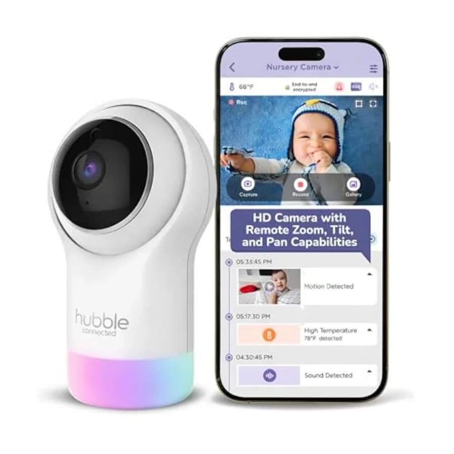 Hubble Connected Nursery Pal Glow Smart Wi-Fi Baby Monitor for Smartphone View Blue