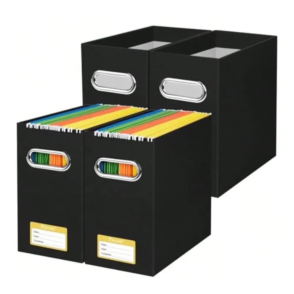 Scatola organizer per documenti in cartone con maniglia, per formati lettera, portatile, pieghevole, da appendere, per la casa