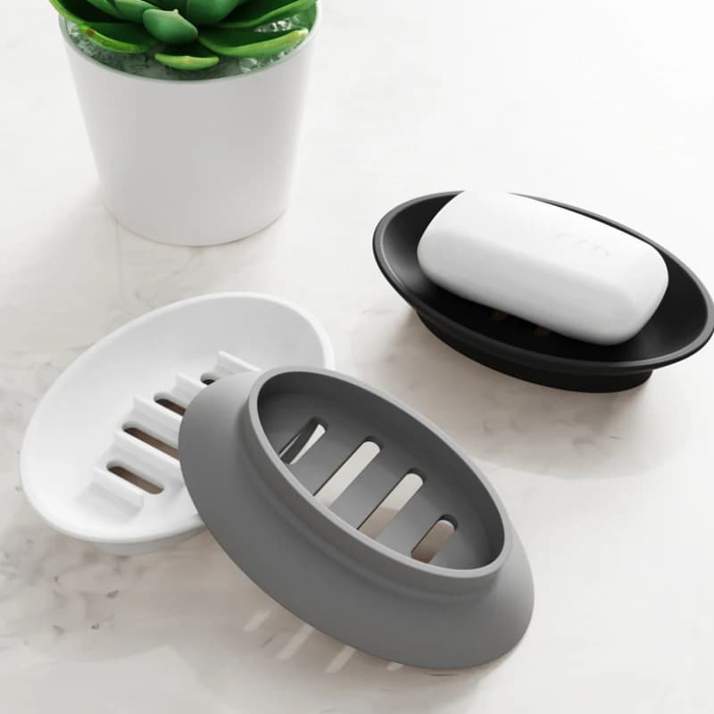 Household Bathroom Soap Box Holder, Drain Pad, Silicone Draining Soap Holder, Handmade Soap Storage Bracket