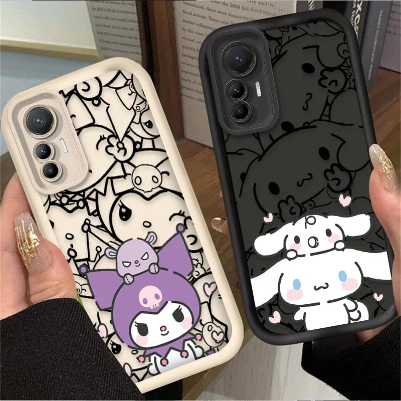 Cover alla Moda Cinnamoroll Kuromi per Xiaomi Mi 15 Ultra 14 13 12 12S 12X 11 Lite 5G NE 13T 12T 11T 14T Pro con Stampa sul Retro