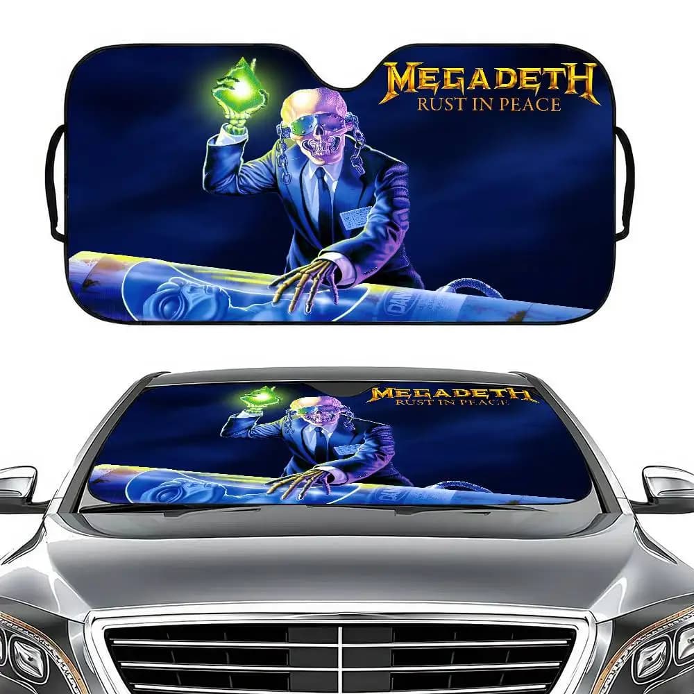 Heavy Metal Rock Roll Musica Megadeths Cucina Auto Parasole Finestra Parasole Protezione solare Parabrezza anteriore Cappuccio Interno Deflettore anteriore