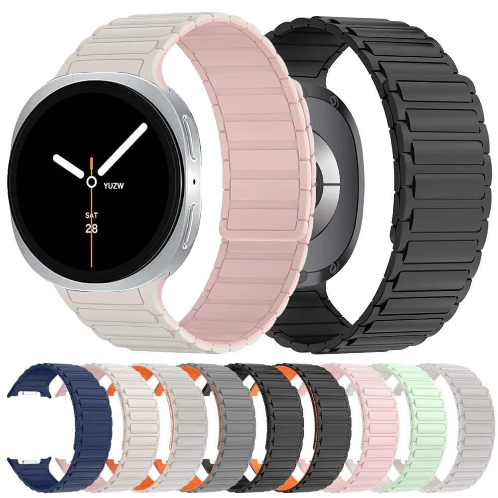 Cinturino sportivo cinturino in silicone per Samsung Galaxy Watch 8/8 Classic 46mm 44 40mm braccialetti magnetici Smartwatch donna uomo Correa