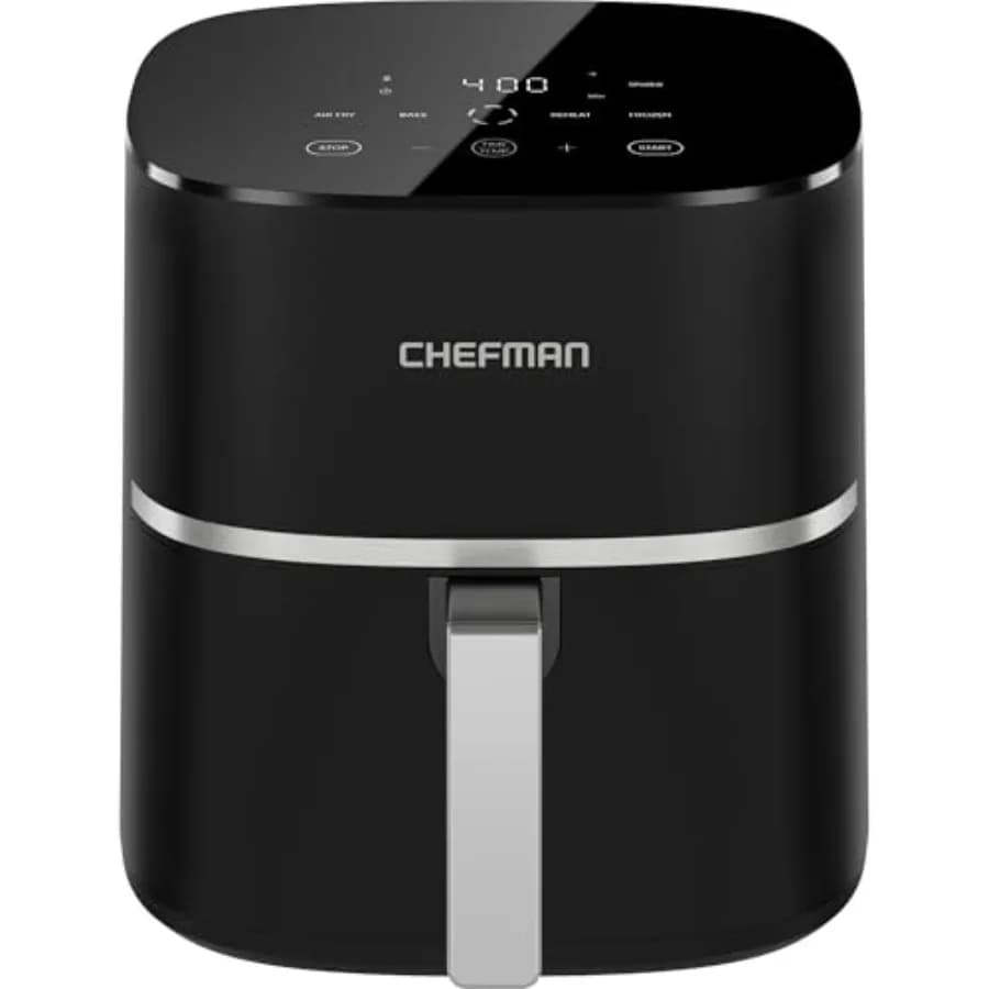 4-in-1 5 Liters Air Fryer for Cockpit, Chips and Ali, Digital Touch Controls, Dishwasher Washable, Interior Non-stick, Black