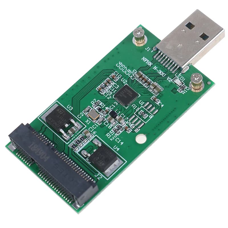 Scheda adattatore per trasportatore PCBA SSD esterno da Mini USB 3.0 a PCIE mSATA