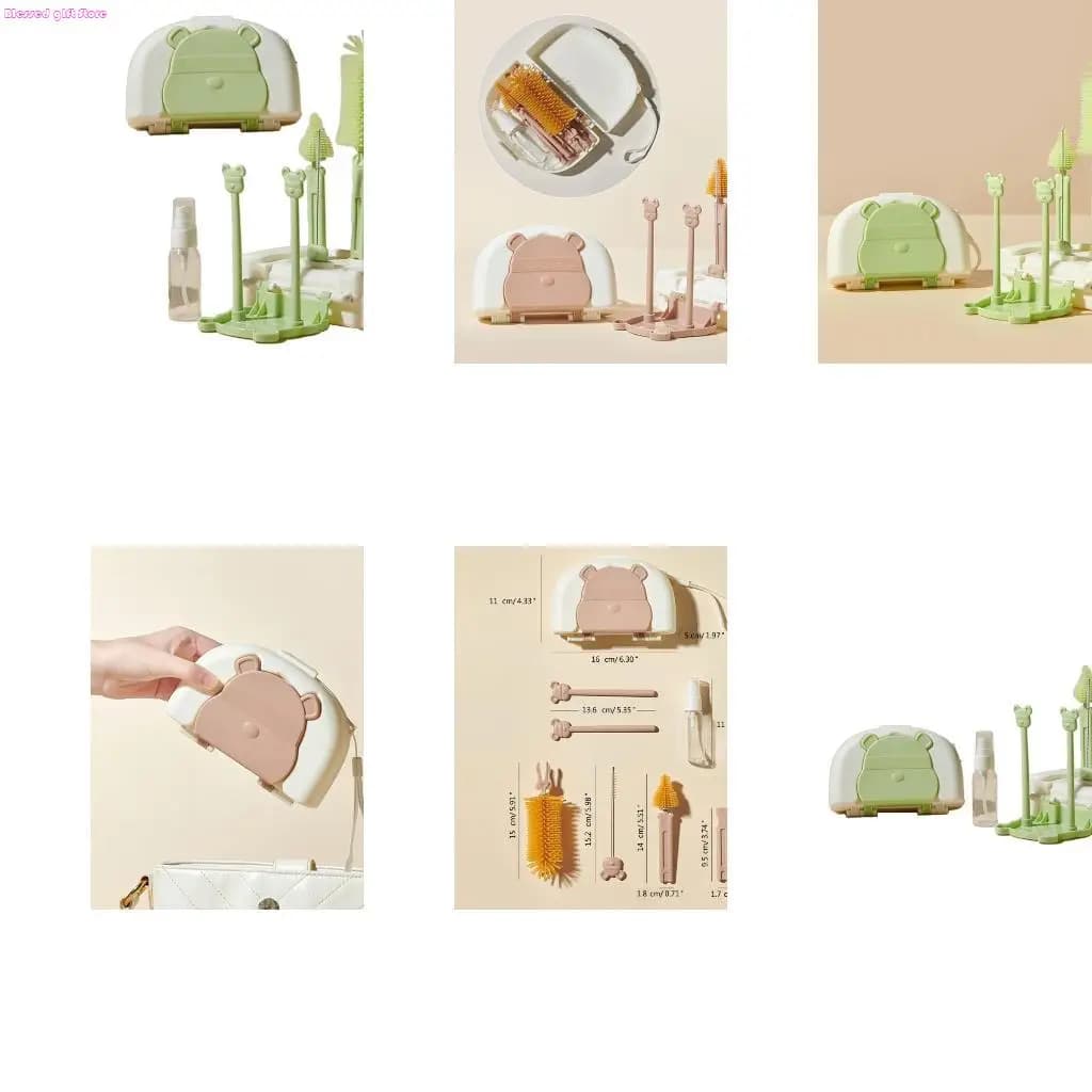 D0JC Compact & Versatile Bottle Push Cleaning da viaggio in bottiglia con rack