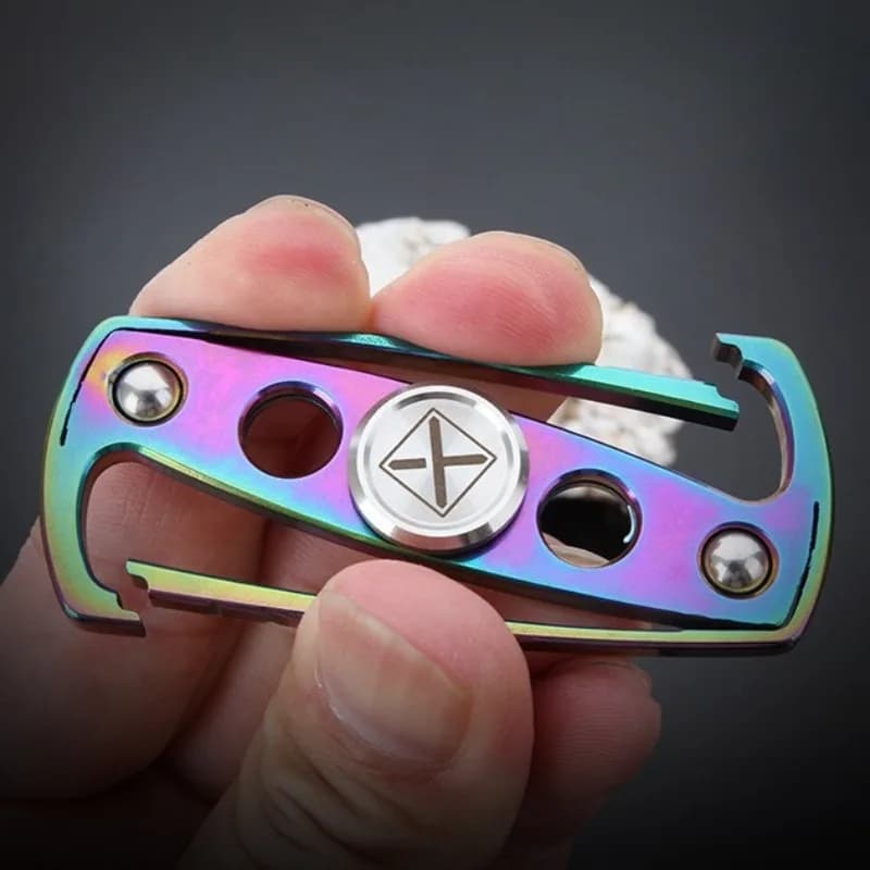 Fidget Spinner Roller Portachiavi in Metallo, Giocattolo Antistress EDC da Dito, Antiansia per Adulti, Uomini e Bambini