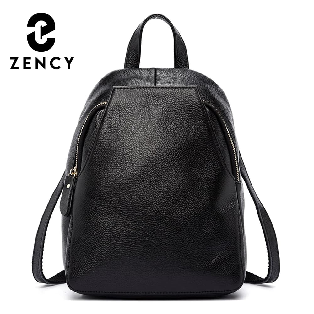 Zency Charm Zaino da donna 100% in vera pelle con bottone antifurto Eleganti borse da viaggio femminili Zaino da scuola per ragazza Zaino da vacanza