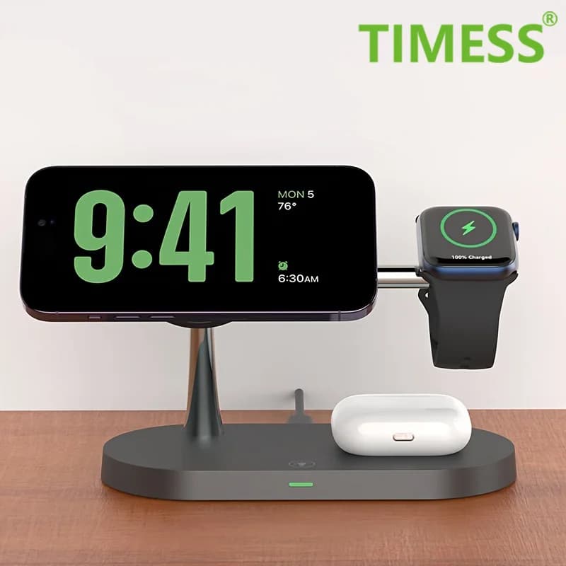 Wireless Charger 3 in 1 for iPhone 12/13/14/15/16/17, Quick Charging Station for Apple Watch 10 9 8 7 6 5 4, Airpods 2 3 Pro