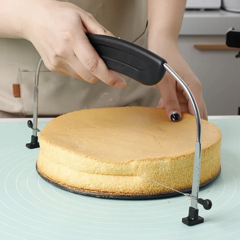 1pc diy kitchen tool for cake layering with scale, slicing cheese cutting machine, adjustable cake slicing machine with handle