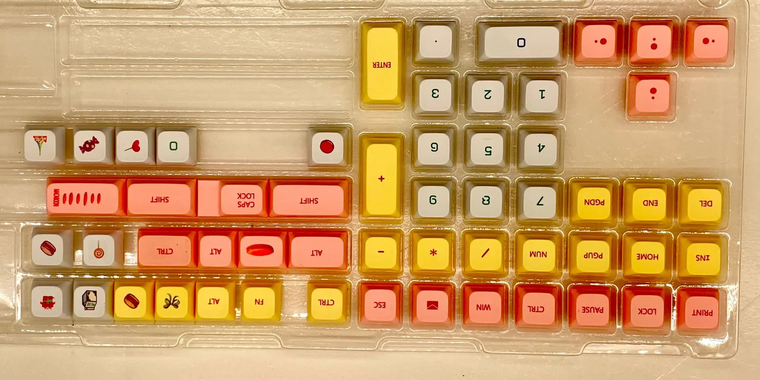 Tasti XDA129 in materiale PBT a sublimazione con motivo a tema Macaron, set completo di tastiera meccanica universale