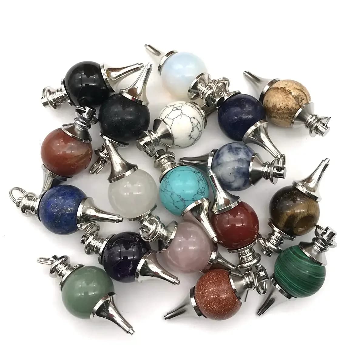 7 chakra catena di pietra pendolo turchese ciondolo a punta stregoneria energia bilanciamento accessori divinazione rabdomanzia