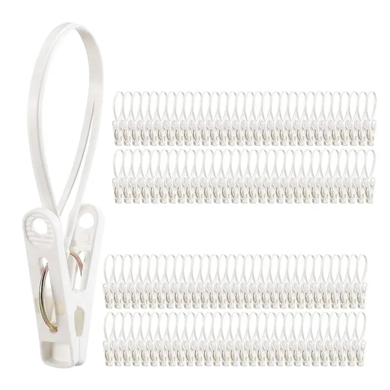 ABBO-60 Multipurpose Hooks for Bucato, Clip Plastic Hangers with Corda, to Organize Children's Dresses in the Wardrobe