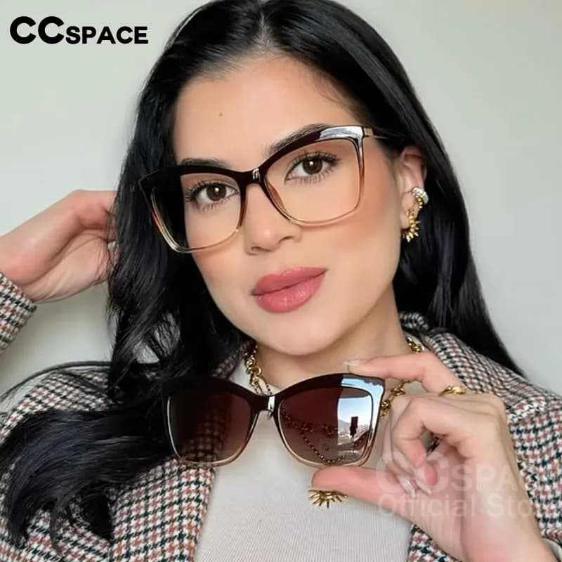 Occhiali da sole polarizzati con clip magnetica alla moda da donna Occhiali da vista ottici anti luce blu per miope Prescrizione di lettura personalizzata